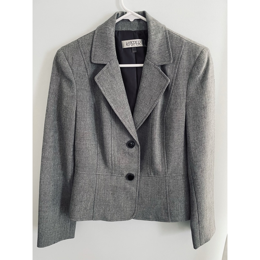 Kasper Grey Double Button Blazer (Size:6)